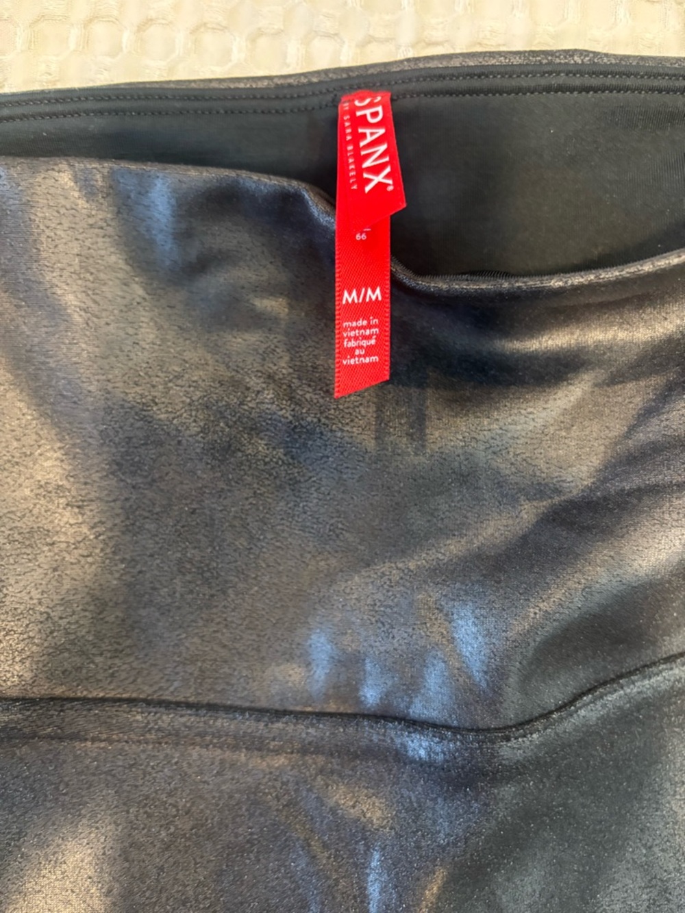 Spanx Black Faux Leather Moto Leggings - Picture 2 of 3
